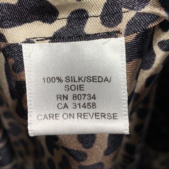 BCBGMaxazria 100% silk animal print sleeveless knee length shift dress size XS - Picture 6 of 7